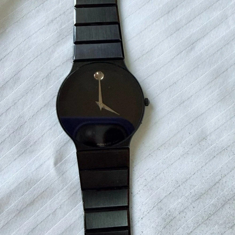 Movado Black and Gold Men's Watch - Picture 2 of 8